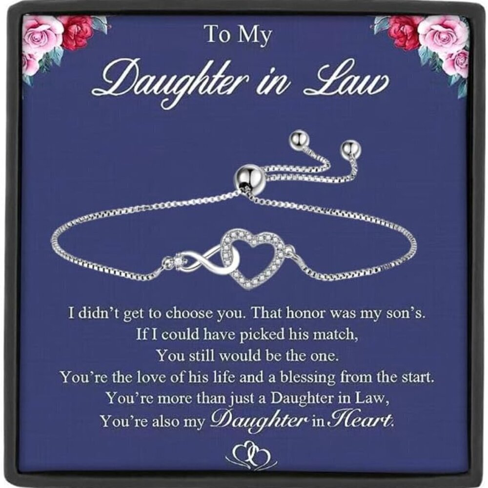 Infinity Heart Bracelet Gift for Daughter in Law Mother In Law Love Jewelry